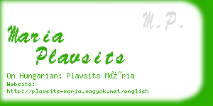 maria plavsits business card